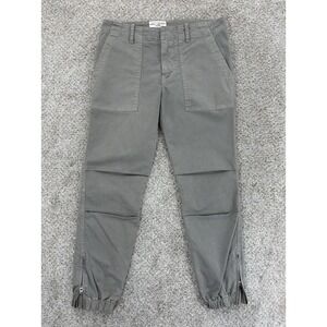 Nili Lotan Olive Green/Gray  Cropped Utility Pants, Size 2. Excellent Condition.